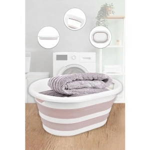 38 Litre Katlanabilir Silikon Çamaşır Sepeti, Taşınabilir Düzenleyici