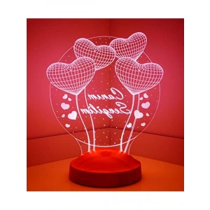 3D Led Lamba - Kalp Şeklinde Sevgililer Günü Hediyesi
