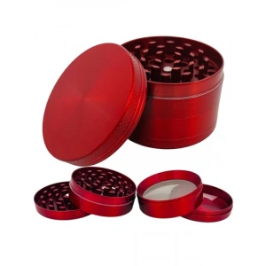 4 Katmanlı Metal Baharat Öğütücü, 40MM / 50MM / 63MM - Kırmızı