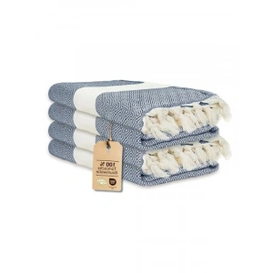 4lü Paket Geleneksel Hamam Havlusu - %100 Pamuk, Gök Mavisi