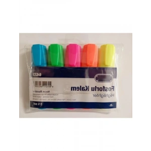 5li Fosforlu Kalem Seti, Plastik Ambalaj