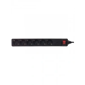 6lı Akım Korumalı Uzatma Prizi, 2m Uzunluk, Siyah