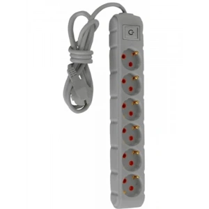 6lı Kablolu Anahtarlı Grup Priz, 5 Metre Uzatma Kablosu, 16A 250V