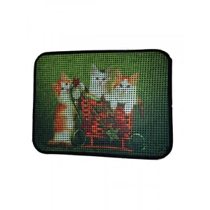 60 x 45 cm Elekli Kedi Tuvalet Önü Paspası - Yavru Kediler