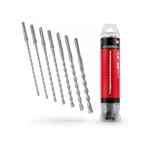 7 Parça SDS Plus Kırıcı Matkap Ucu Seti - 210 mm, Karbür Uçlu, Merkezleme Uçlu