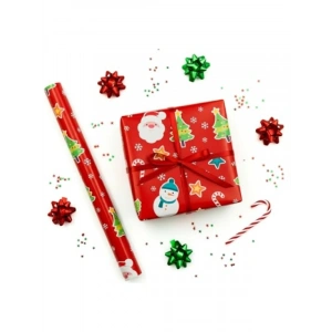 70x100 cm Premium Yılbaşı Hediye Paketleme Kağıdı 2li Set | Kolay Kullanım, Canlı Renkler