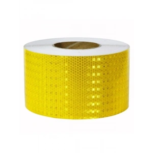 7.5 cm Genişliğinde Fosforlu Sarı Reflektif İkaz Bantı - 5 Metre
