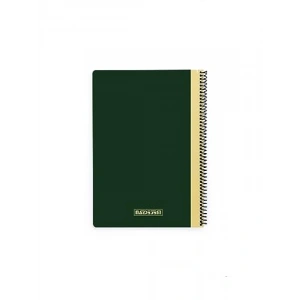 A4 120 Yaprak Çizgili Spiralli Defter - Yeşil Karton Kapak