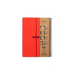 A4 Boyutunda 6 Konulu Spiralli Defter, 180 Yaprak, Kırmızı Kapak