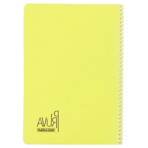 A4 Boyutunda Pet Spiralli Karton Kapaklı Defter, 144 Yaprak, Çizgili, Sarı