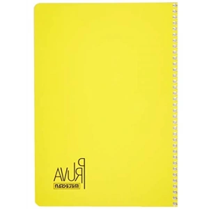 A4 Büyüklüğünde Pet Spiralli Kareli Defter - 144 Yaprak, Sarı