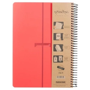 A4 Spiral Defter - 210 Yaprak, 7 Konulu, Kırmızı