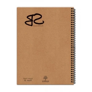 A5 Kraft Kapaklı Spiralli Defter - 140 Sayfa Çizgili
