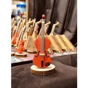 Ahşap Minyatür Keman Dekoratif Müzik Aleti