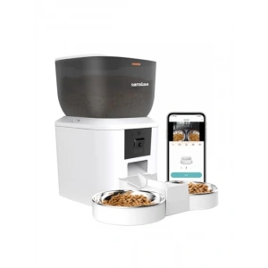 Akıllı Kedi Mama Kabı, 1080P Gece Görüş Kamerası, Wi-Fi Kontrol, 4Lt Kapasiteli