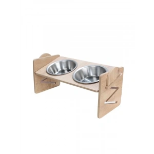 Ayarlanabilir Ahşap Mama Kabı, 2li Set
