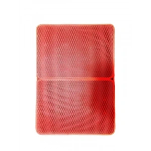 Büyük Boy Elekli Kedi Tuvalet Önü Paspası, Katlanabilir 82 x 60 cm, Kırmızı