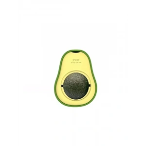 Catnipli Doğal Kedi Yalama Topu - Avokado Şeklinde, 6 Cm