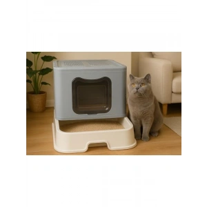 Çift Filtreli Katlanabilir Kedi Tuvaleti - Koku Emici