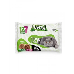 Çift Lezzetli Yetişkin Kedi Maması 4 x 100 Gr - Kuzulu ve Tavuklu