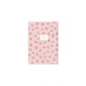 Ciltli Pembe Leopar Desenli Akademik Ajanda 17 * 24 cm