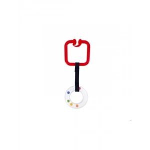 Çıngıraklı Puset Halkası - Kırmızı Kare