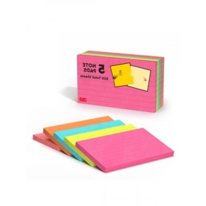 Çok Renkli Yapışkanlı Not Kağıtları, 76 x 127 mm, 5 Blok