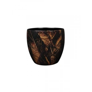 Dayanıklı Siyah Metal Saksı - 17x15 cm