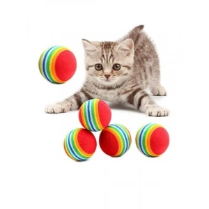 Diş Çıkarma İçin Gökkuşağı Renkli Sünger Toplar - 3lü Set