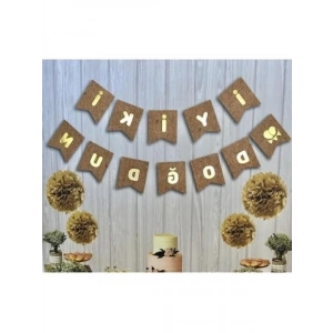 Doğum Günü İçin Gold Banner Süsü