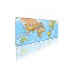 Dünya Haritası Desenli Oyun Klavye Mouse Pad - 70x30 cm
