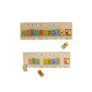 Eğitici 11 Parça Tahta Puzzle Numaralı Trenler Seti