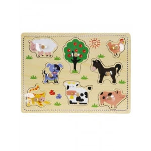 Eğitici Tahta Puzzle - Çiftlik Hayvanları 8 Parça Set