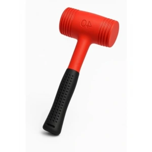 Ergonomik Çift Renkli Lastik Tokmak - 40 mm Sert Plastik Başlık