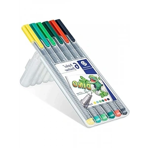 Ergonomik Tasarımlı 6lı Triplus Fineliner Set - 0.3 mm, Su Bazlı Mürekkep