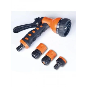 Ergonomik Tasarımlı Çok Fonksiyonlu Bahçe Sulama Tabancası - 3 Adaptör ile