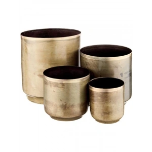 Eskitilmiş Pirinç Kaplama Metal Çiçeklik - 7,62 cm x 9,5 cm