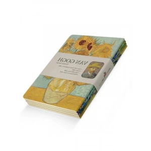 Esnek Kapaklı 4lü Defter Seti, Çizgisiz, 192 Sayfa, Oval Kenar, Tuval Doku, Sarı Krem