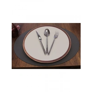 Gri Oval Nopeli Amerikan Servis Seti, 2 Adet 35x45 cm