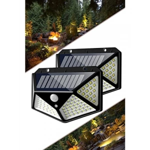 Güneş Enerjili 100 LED Hareket Sensörlü Aydınlatma - IP65 Suya Dayanıklı