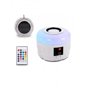 Güneş Enerjili Kamp Lambası ve Bluetooth Hoparlör, RGB LED Kumandalı