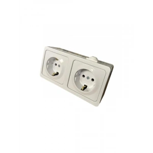 İkili Topraklı Priz, Sıvaüstü Montaj için Uygun