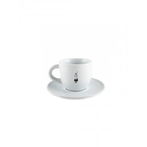 İkonik Desenli Porselen Kahve Fincanı ve Tabağı, 80ml