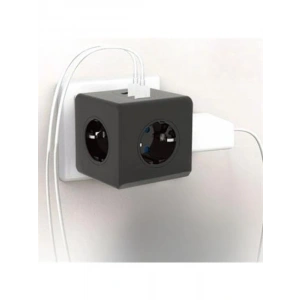 Isıya Dayanıklı 3 Priz ile 3 USB Girişli Küp Priz