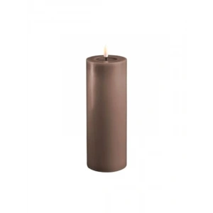 Kahverengi Alevsiz LED Mum - 7,5x20 cm