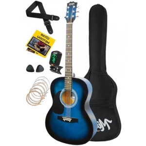 Kaliteli Mavi 40 İnç Akustik Gitar Seti, 4/4 Yetişkin