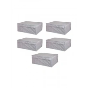 Kapaklı Çok Amaçlı Çamaşır Saklama Kutusu - 50x40x19 cm - Gri