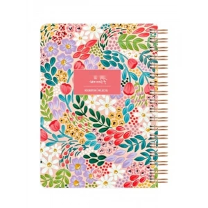 Kareli Spiralli Defter - 17x24 cm, Kırmızı