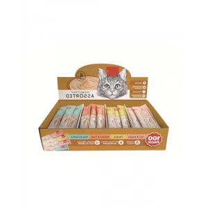 Karışık 4 Lezzetli 100lü Krema Kedi Ödülü 100 * 14 gr