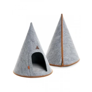 Katlanabilir Kedi Evi - Taşınabilir, Kolay Kurulum, Isı Yalıtımlı, Gri